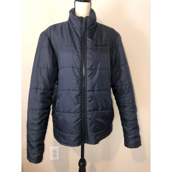 Timberland Mens Jacket Size L Navy Blue Puffy Quilted Lightweight Coat Outdoors - Picture 3 of 11